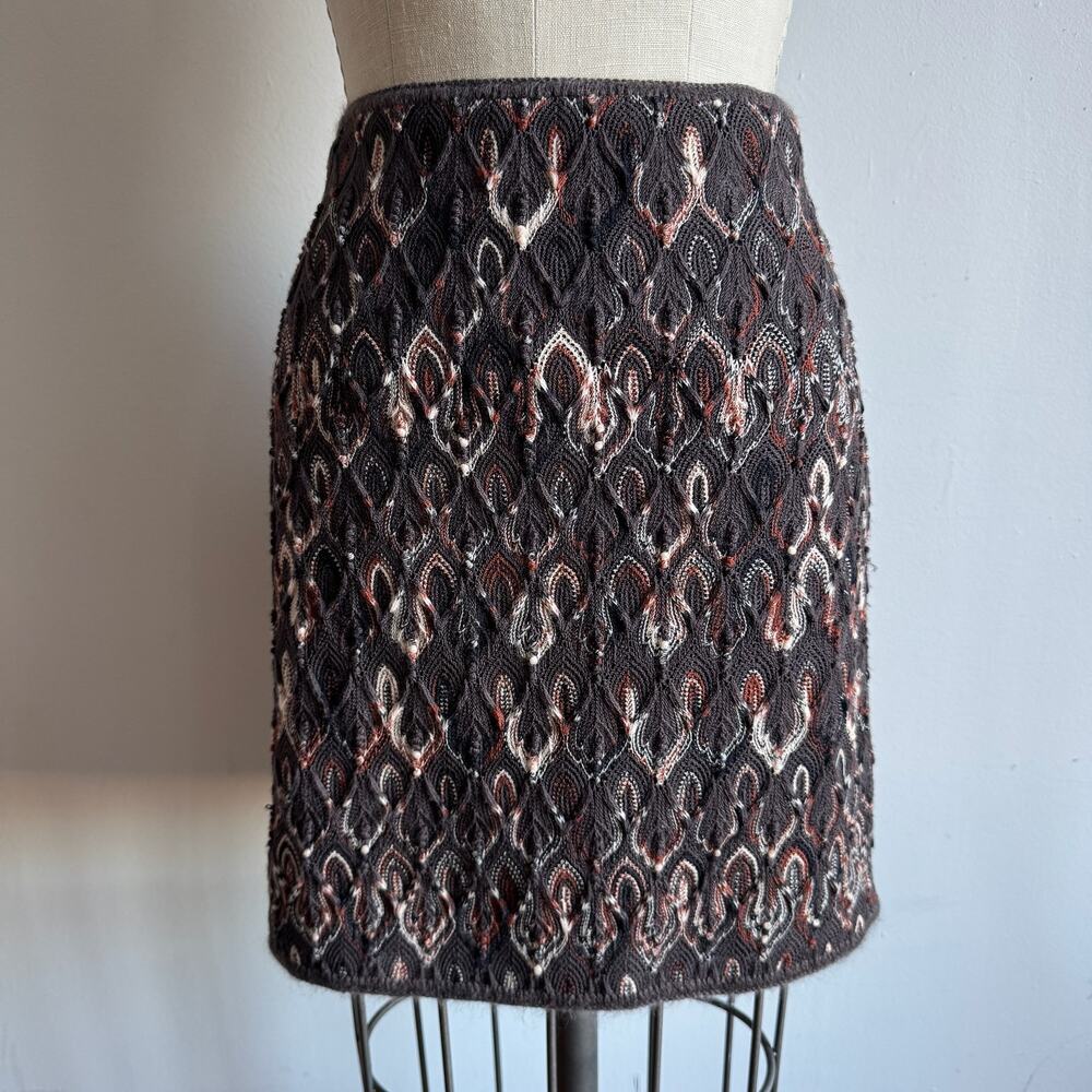 MISSONI Multicolor Paisley Pattern Crochet Mini Skirt